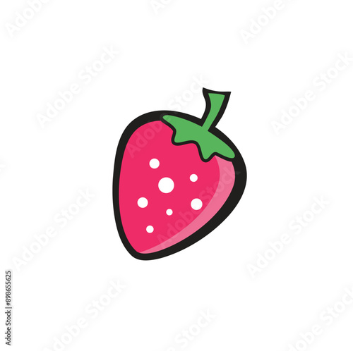 strawberry vector icon isolated on white background