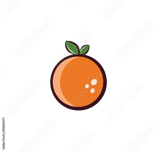 orange fruit vector icon isolated on white