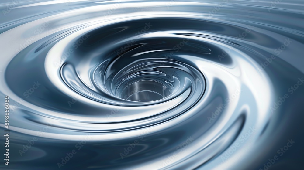 Metallic liquid forming a whirlpool shape on abstract background Metallic liquid forming a whirlpool shape on abstract background