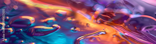 Abstract vibrant liquid marble effect with swirling colors of orange, blue, and purple, creating a dynamic visual texture.