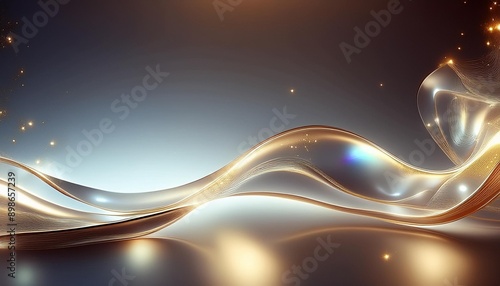 Abstrakcyjne tło ze świetlistą, płynną falą © Monika