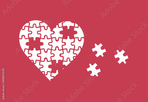 Complexity of relationship and jigsaw puzzle illustration