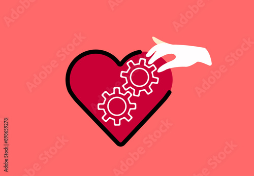 Emotional manipulation, controlling heart illustration