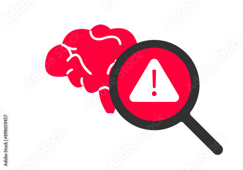 Alert and caution about Mental health problem illustration