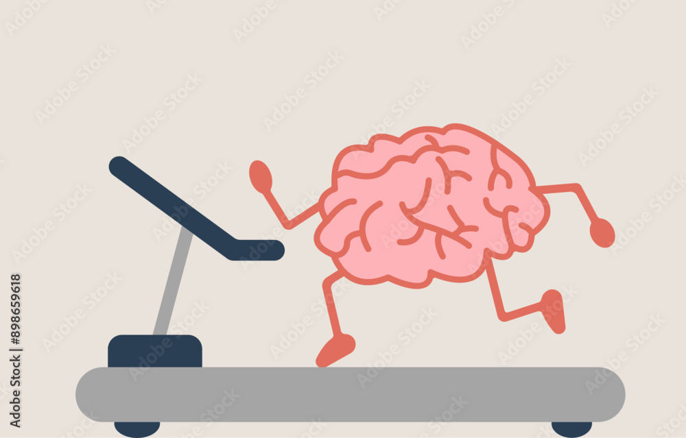 Brain workout session mental health illustration Brain workout session mental health illustration