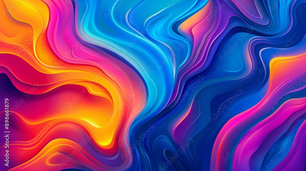 Vibrant, flowing colors in a spectrum of hues create an abstract background Vibrant, flowing colors in a spectrum of hues create an abstract background