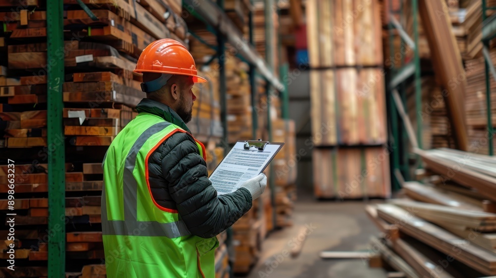 Warehouse Worker Inspecting Inventory Warehouse Worker Inspecting Inventory