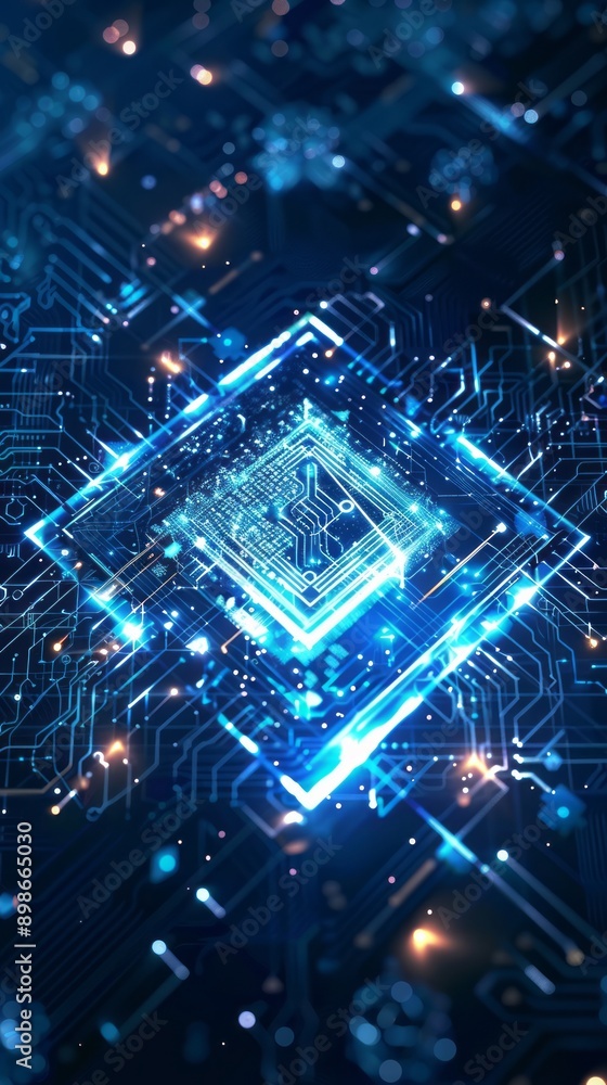 custom made wallpaper toronto digitalAbstract Digital Circuitry With Glowing Blue Lines