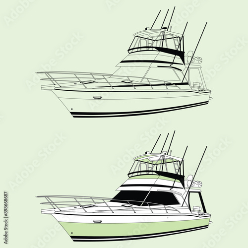 Boat Vector  and One Color