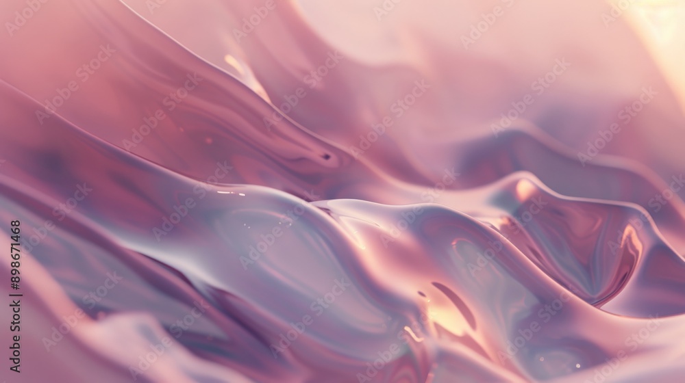 Obraz premium Pink metallic liquid creating soft ripples on the surface