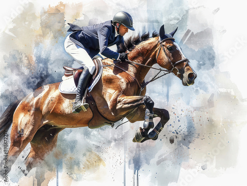 Equestrian Show Jumping Painting