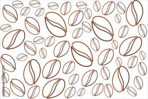 Vector wallpaper of falling coffee beans isolated background.