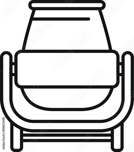 Simple, bold line icon of a concrete mixer, ideal for websites and apps related to construction