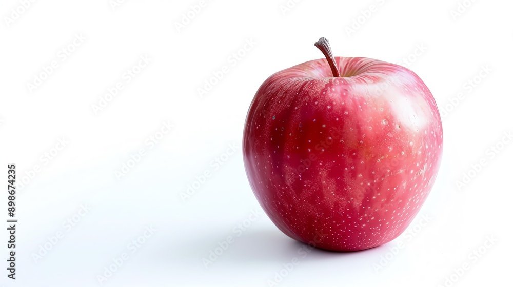 Fresh red apple on a white background with natural light, showcasing its vibrant color and healthy appeal. Perfect for food and health photography. Fresh red apple on a white background with natural light, showcasing its vibrant color and healthy appeal. Perfect for food and health photography.