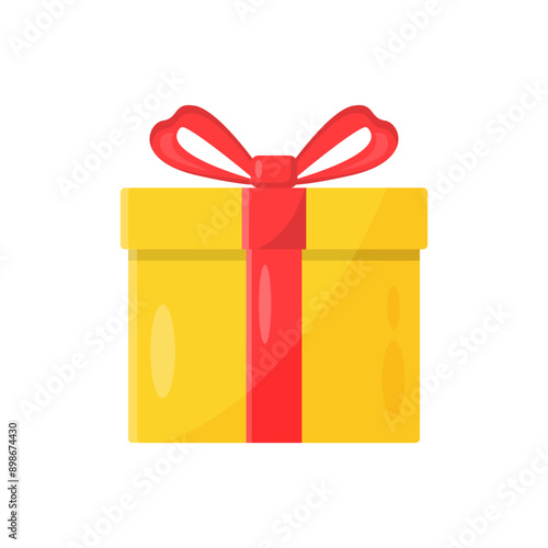 Gift box. flat vector illustration of a gift box isolated on white background © Mubeen