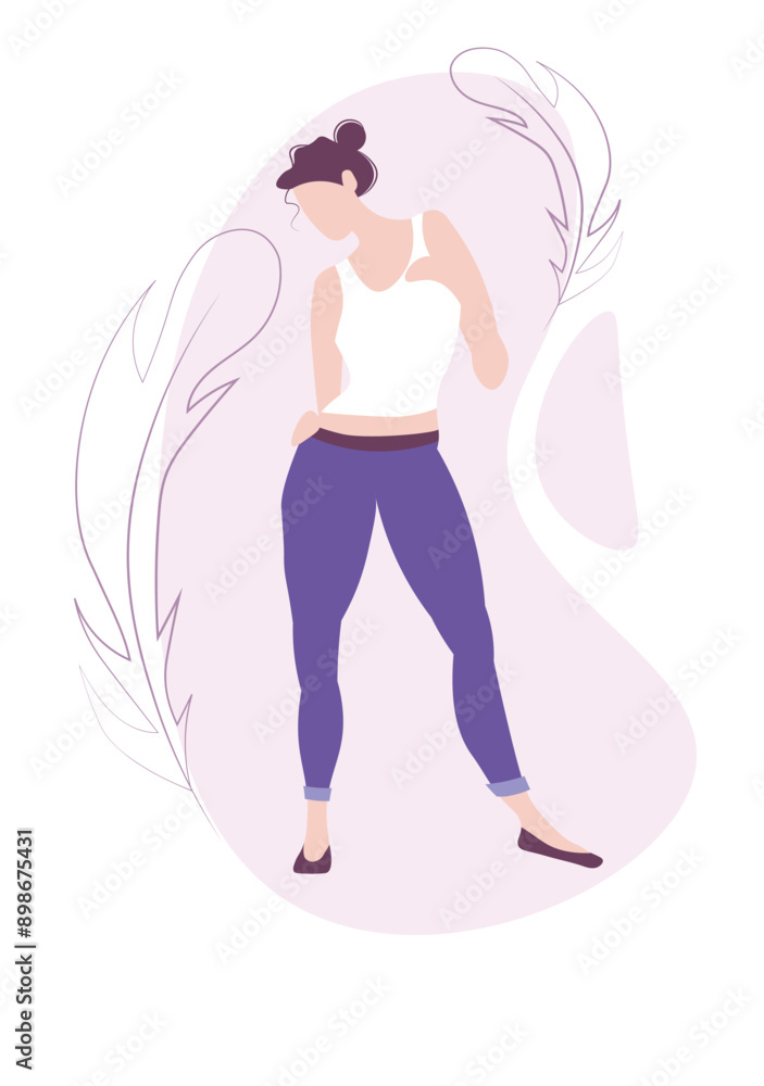 Young attractive confident woman. Casual jeans outfit. Young attractive confident woman. Casual jeans outfit.
