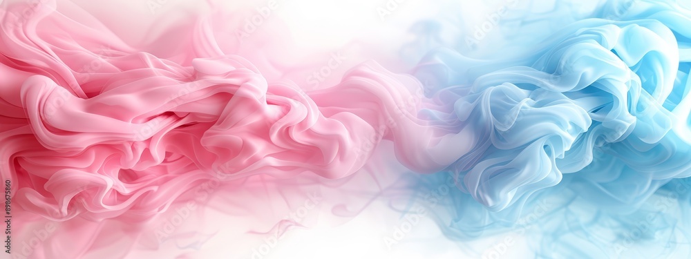 A tight shot of two contrasting substances - one pink, the other blue - situated against a backdrop of white and blue The central focus is on the substances themselves, displayed prom A tight shot of two contrasting substances - one pink, the other blue - situated against a backdrop of white and blue The central focus is on the substances themselves, displayed prom