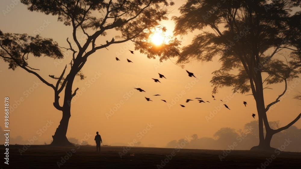 Fototapeta premium silhouette of a tree