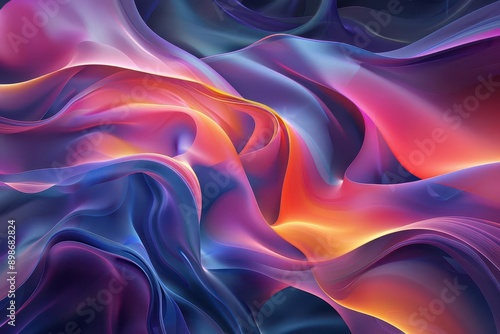 abstract organic background with flowing intertwining shapes in vibrant complementary colors creating sense of movement and depth