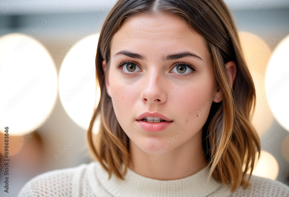 confused young woman white background high resolution high details vibrant confused young woman white background high resolution high details vibrant
