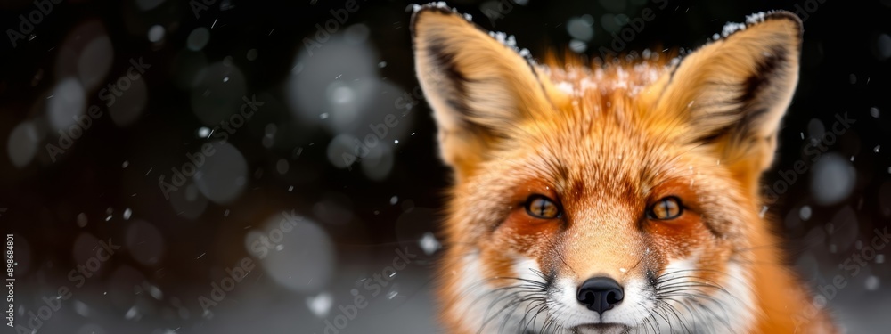 snowfall on fur against black backdrop snowfall on fur against black backdrop