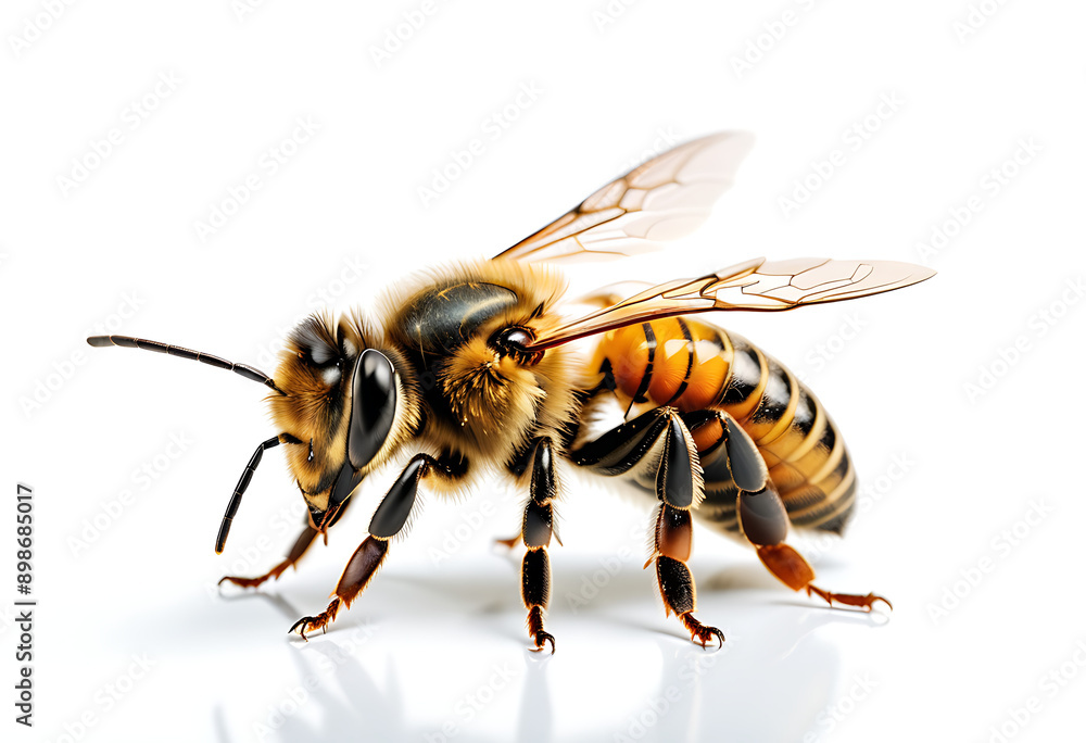 golden honeybee isolated white background high resolution high details vibrant golden honeybee isolated white background high resolution high details vibrant