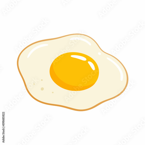 Vector illustration of fried egg isolated on white background Scrambled eggs in cartoon hand drawn (19)