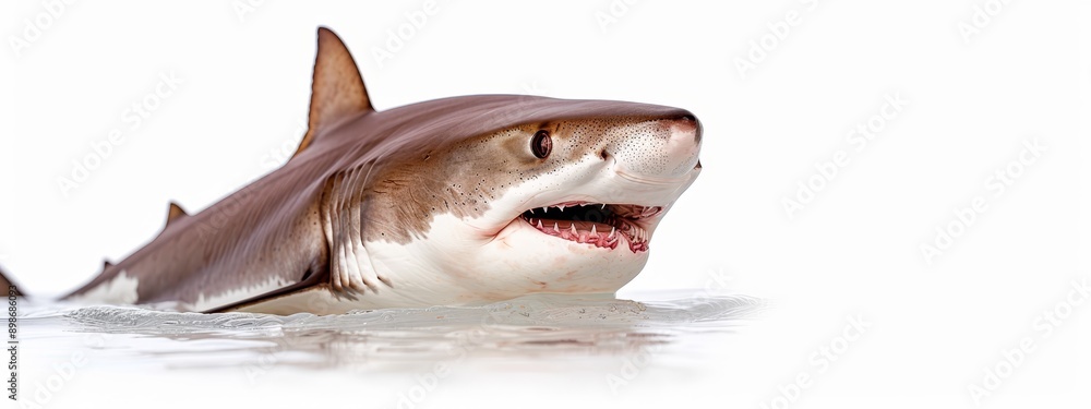 A shark with its mouth open widely A shark with its mouth open widely