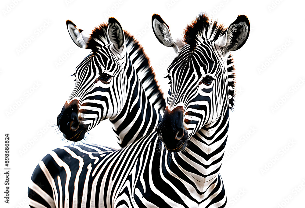 Fototapeta premium striking zebra white backdrop high resolution high details vibrant