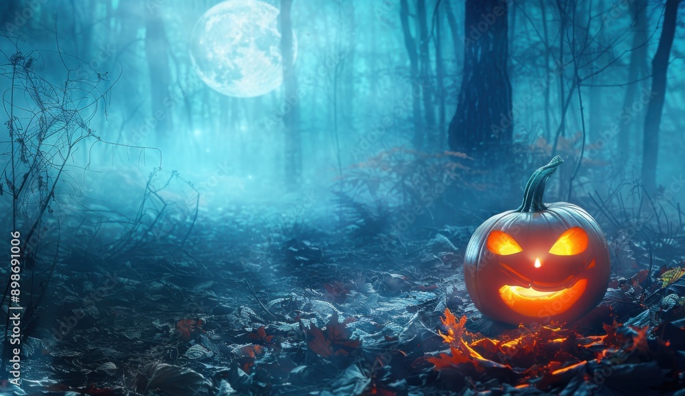 Naklejka premium Spooky Halloween Forest