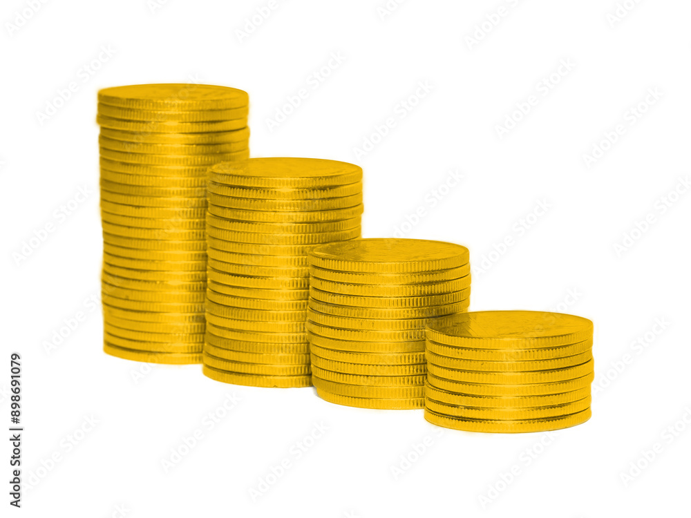 Golden coins stacked, financial, growth, profit concepts Golden coins stacked, financial, growth, profit concepts