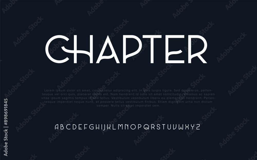 Obraz premium Chapter Lettering Minimalist Modern font