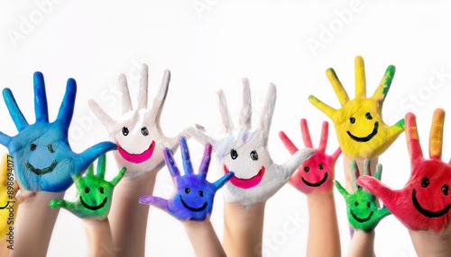 Hands Painted With Smileys