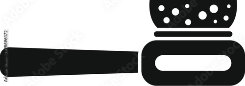 Barista is making ground coffee for a coffee machine using a coffee tamper