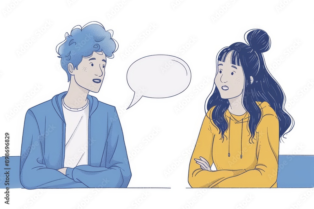Couple Engaging in Conversation Emphasizing Communication and Relationship Building Couple Engaging in Conversation Emphasizing Communication and Relationship Building