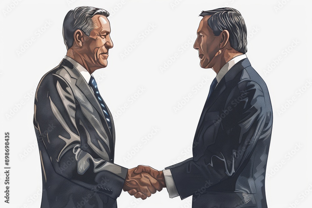Two Elderly Men Shaking Hands Emphasizing Respect and Mutual Understanding Two Elderly Men Shaking Hands Emphasizing Respect and Mutual Understanding