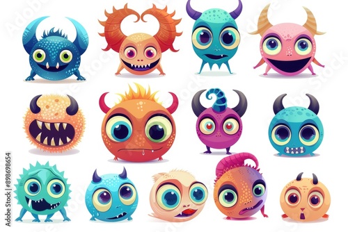 Wallpaper Mural Colorful cartoon characters with exaggerated eye features, perfect for whimsical illustrations and designs Torontodigital.ca