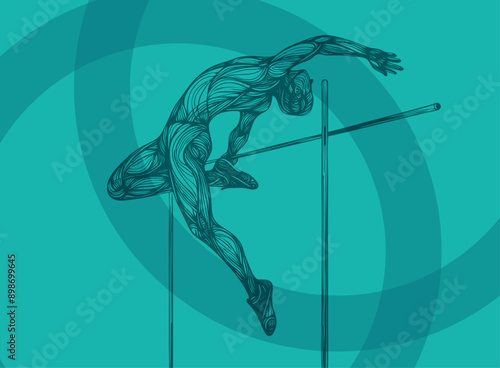 pole vault Sports competition slide background design for social media or banner design