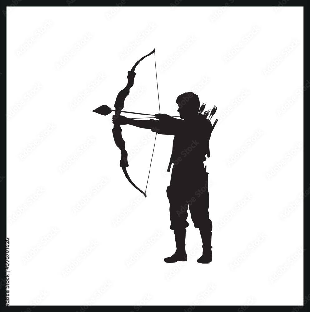 Archery silhouette, Archery clipart on a white background Archery silhouette, Archery clipart on a white background