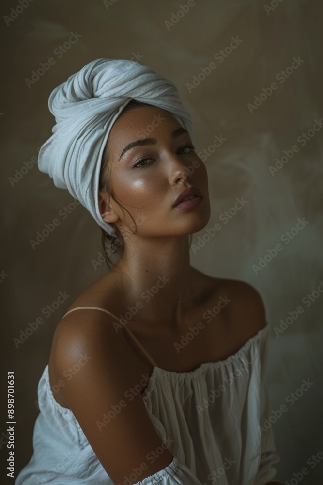 Fototapeta premium Portrait of a woman with turban