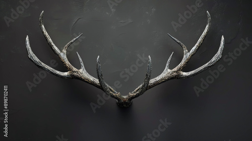 Deer antlers on the wall photo