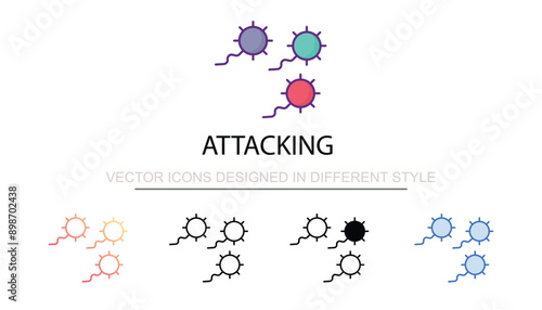 Attacking icon design with white background stock illustration