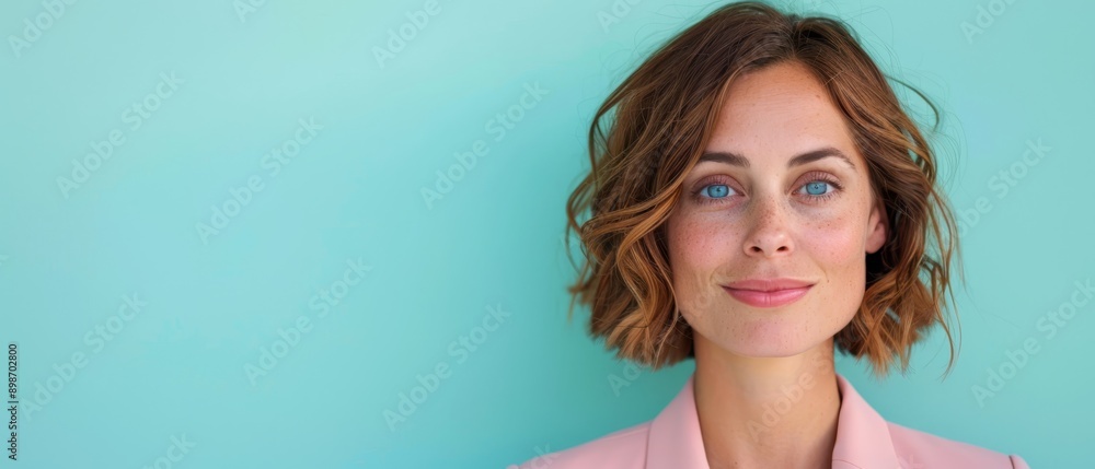 A tight shot of a person in a pink shirt gazing at the camera, smiling A tight shot of a person in a pink shirt gazing at the camera, smiling