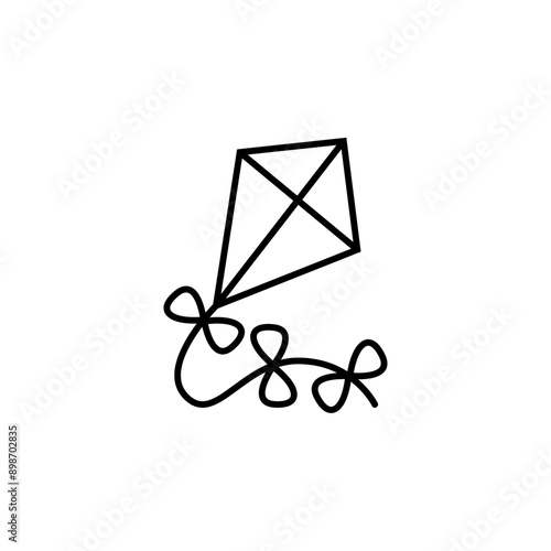 Kite continuous one line drawing of outline vector illustration
