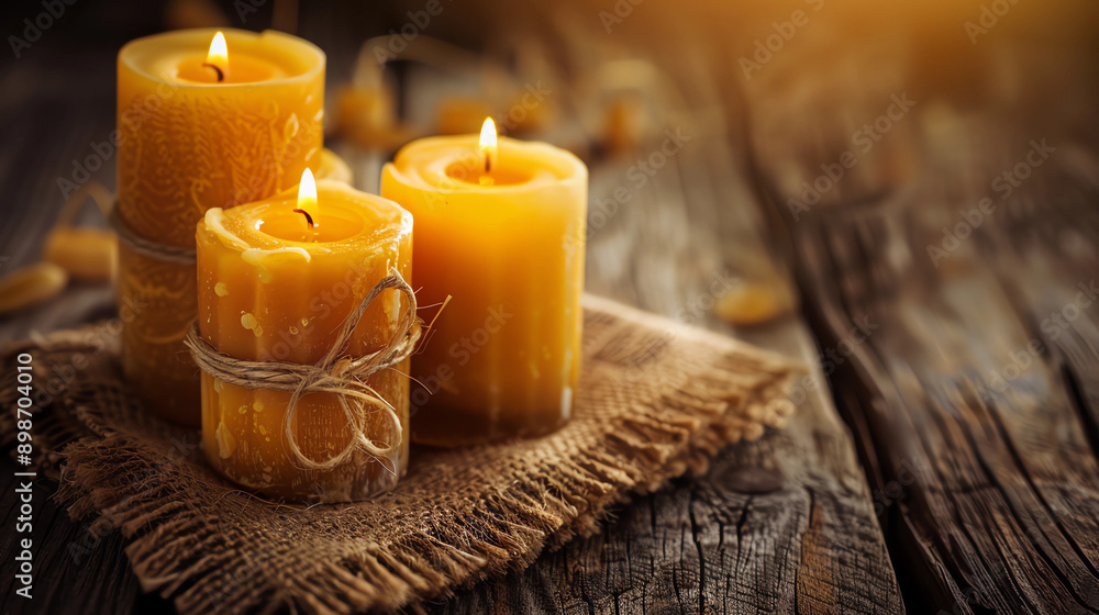 candles on the table with space for inscription candles on the table with space for inscription