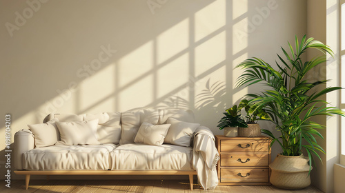 Beautiful aesthetic sofa in the room photo