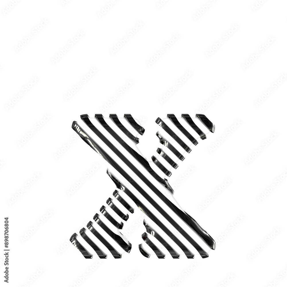 White symbol with black diagonal ultra thin straps. letter x White symbol with black diagonal ultra thin straps. letter x