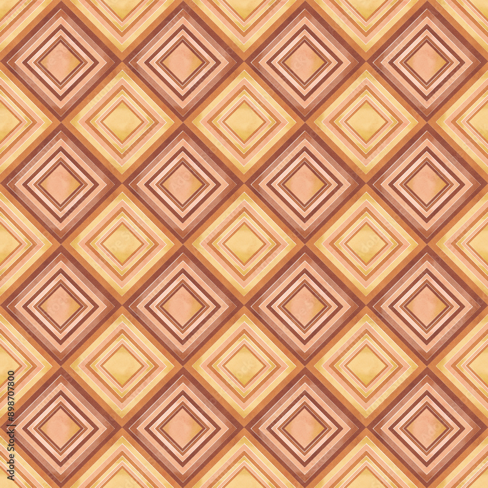 Seamless geometric pattern. Brown and yellow print. Seamless geometric pattern. Brown and yellow print.