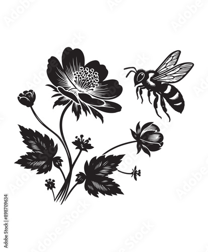 vector Bee vector art,graphics Bees icons set,vintage illustration Bee clipart,vector Bees flat style artwork design