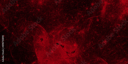 Abstract Fire & Brimstone red grunge in dark. Dark red marble texture background. Cosmic Red galaxy with stars and nebulae. pours liquid marble surface design of Space, nebula, night Star sky